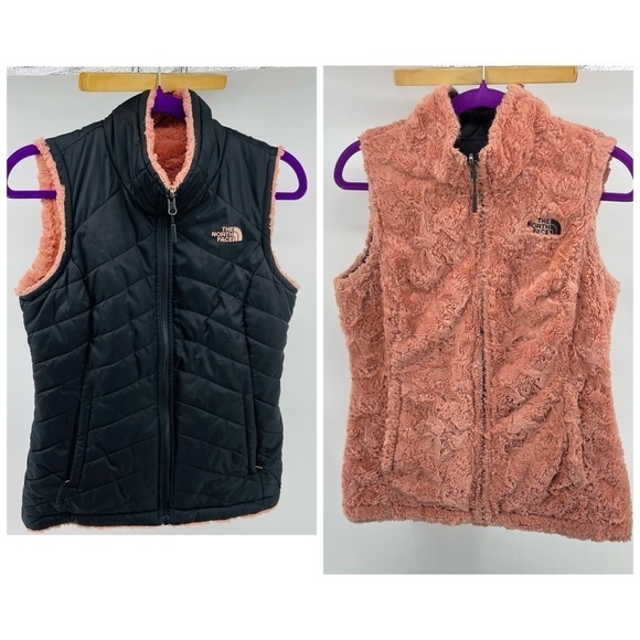 The North Face Pink/Black Reversible Quilted Vest XS B151 - Picture 1 of 15